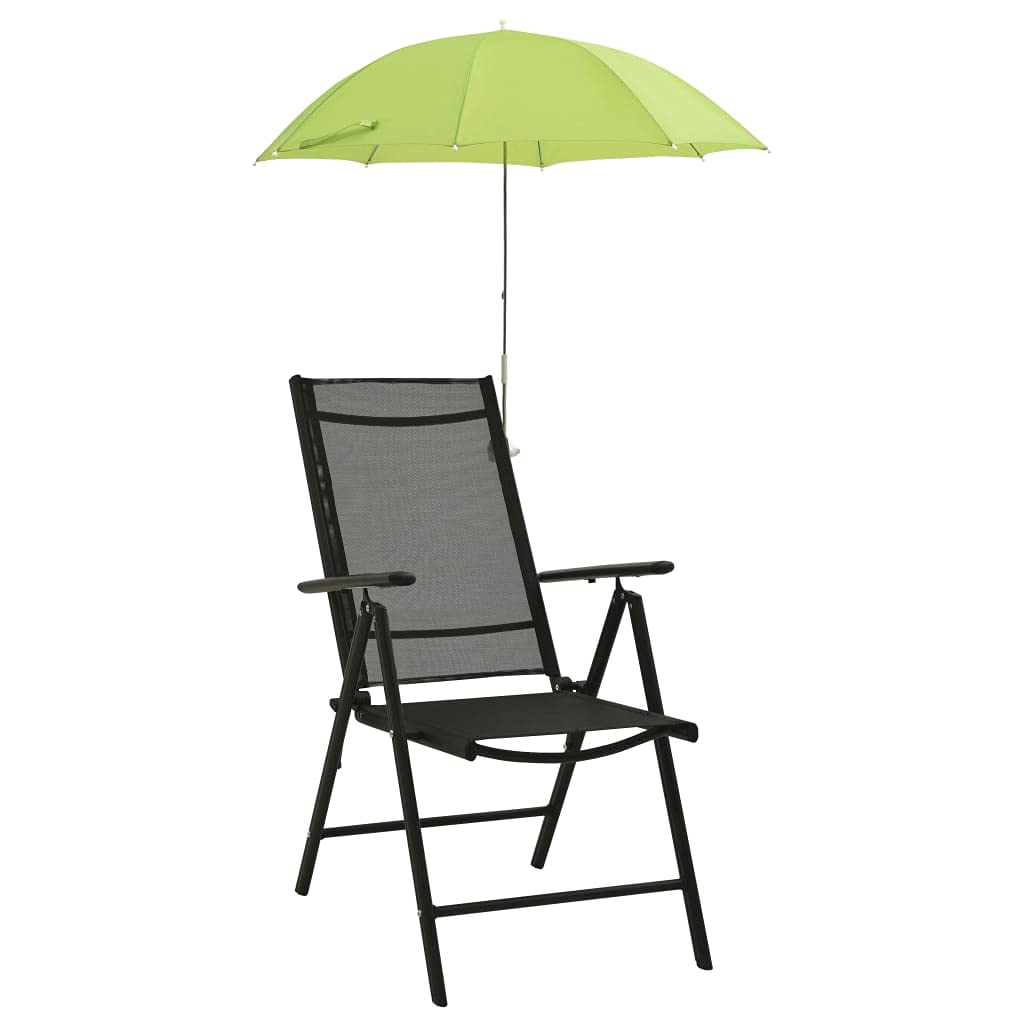 Parasole przeciwsłoneczne do krzeseł kempingowych, 2 sztuki, zielone, średnica 105 cm, ochrona przed promieniowaniem UV, stal ocynkowana, łatwe do przenoszenia, na taras i do ogrodu