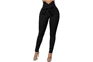 XXTAXN Women's Casual High Waist Stretch Trousers