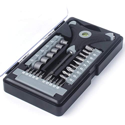 Screwdriver Set 28 in 1 Magnetic S2 Screwdriver Bits Kit Hex Socket Level Gauge Handle Repair Hand Tools
