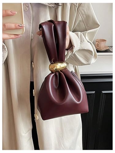 Milumia Women's Pu Leather Clutch Purses Metal Decor Mini Wristlet Handbag3