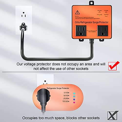 Ortis RF Refrigerator Surge Protector, Ortis Double Outlet Voltage Protector For Home Appliances thumb #4