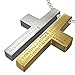 Produktbild ORDO Diamonds® Anhänger für zwei, Kreuz, 316L Stahl, chirurgischer Ring 316L, Gold- und Silberfarbe, Inschrift, Gebet