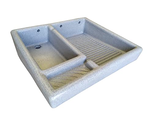Catálogo para Comprar On-line Tarjas de plastico los preferidos por los clientes. 46 Lavadero de plastico VERSAPLAS 71 con pileta Izquierda Color Imitacion Gris Jaspeado