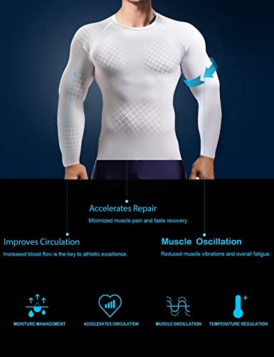 HOPLYNN 4/5 Pack Workout Compression Shirts Men Long/Short Sleeve Rash Guard Athletic Undershirt Gear T Shirt for Sports2