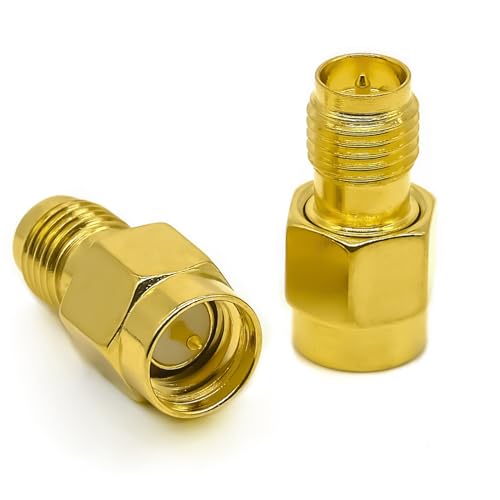 Adaptador SMA Macho a RP-SMA Hembra Coaxial pack 2 miniatura 1