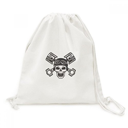 Sac à dos cordon Squelette Moto Lunettes sac de voyage en toile imprimée