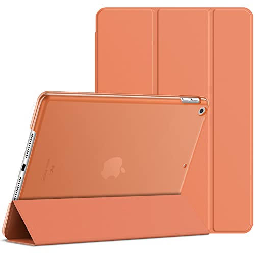 JEDirect iPad 9/8/7 ケース (10.2インチ 2021/2020/2019モデル 第9/8/7世代用) ケース 三つ折りスタンド 耐衝撃カバー オートウェイクアップ/スリープ機能 (パパイヤ)