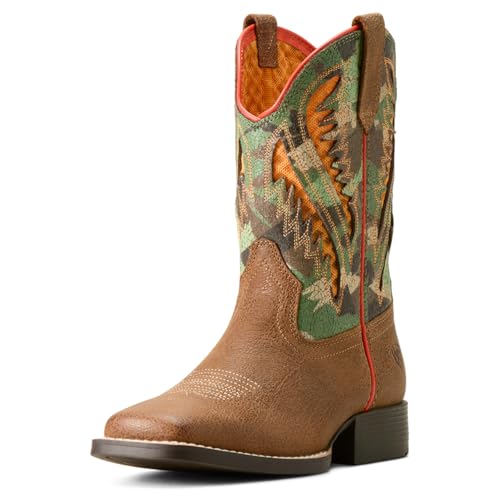 ARIAT Youth Quickdraw VentTEK Western Boot, Toasty Tan/Brushed Camo, 4.5