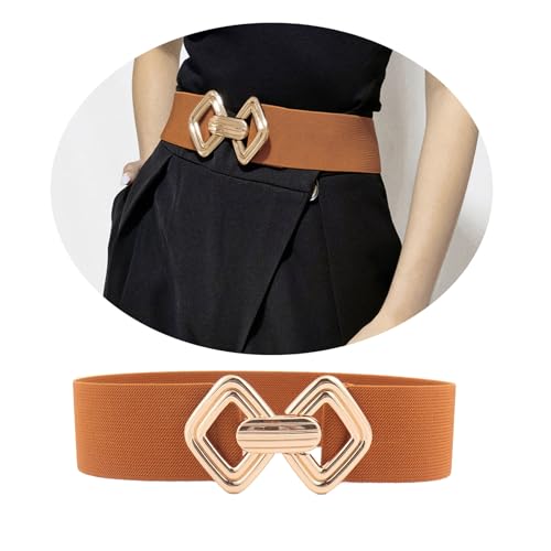 Stretchy Waist Cincher Elegant Wide Chain for Dress Elastic Waistband Trendy Underbust Waist Chain Wide Belt2