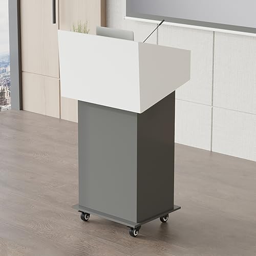 Atril portátil con ruedas ajustable gris de 117 cm para conferencias 2