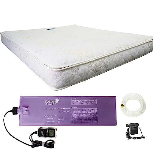 Youaide 95% Small Wave Waterbed Mattresses?Intelligent Constant Temperature Full Size Water Bed, No Frame Needed Square Waterbed Mattress, Water and Air Dual Purpose Waterbed (Queen-60x80)