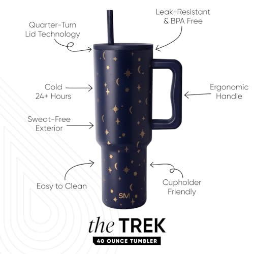 Image of Simple Modern Tumbler with Handle and Straw | 40oz | Stars