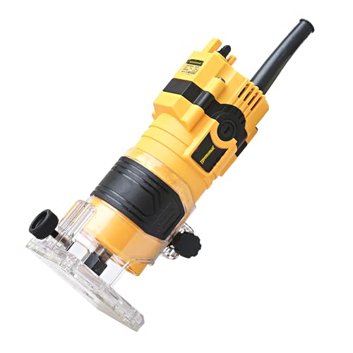 Image of TOMAHAWK TTM-7402 Professional Palm Router 650W Powerful Motor 32000RPM 6mm /6.35mm /8mm Collet Precision Woodworking Tool for Trimming, Grooving & Edge Finishing