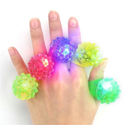 BNOYONERAS 10 Stück Fingerlichter - Leuchtringe, Leuchtende LED Party Ringe für Kinder & Erwachsene