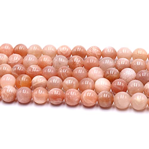 【Gion】サンストーン シラーあり 1連/約38cm 連材 連売り へリオライト 太陽神の石 月長石 6mm 8mm 10mm 12mm 天然石 パワーストーン ブレスレット パーツ 丸玉 丸ビーズ (8mm)