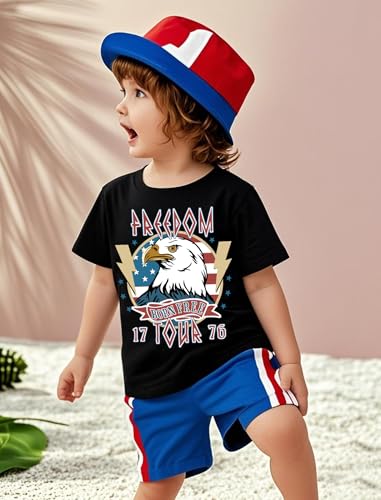 Image of JNC Kids 4th of July Shirt Boys /Girls American Flag T-Shirt Toddler Patriotic Tops Tee Independence Day Clothes 2025