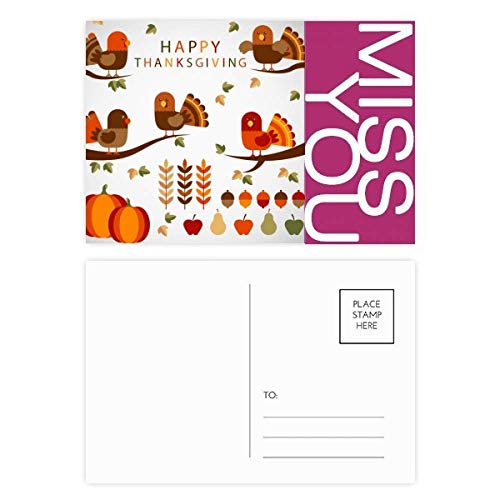 Jeu de cartes postales Thanksgiving 20pcs DIYthinker format 14x10cm pour remerciements