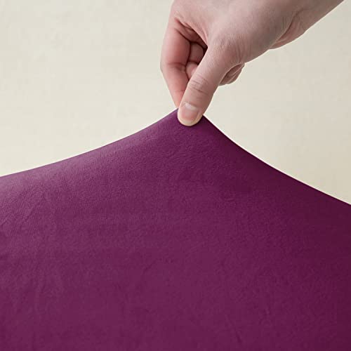 Image of HOKIPO 200 GSM Premium Velvet Sofa Cover 1 Seater Fully Covered, Purple (AR-4736-PR)