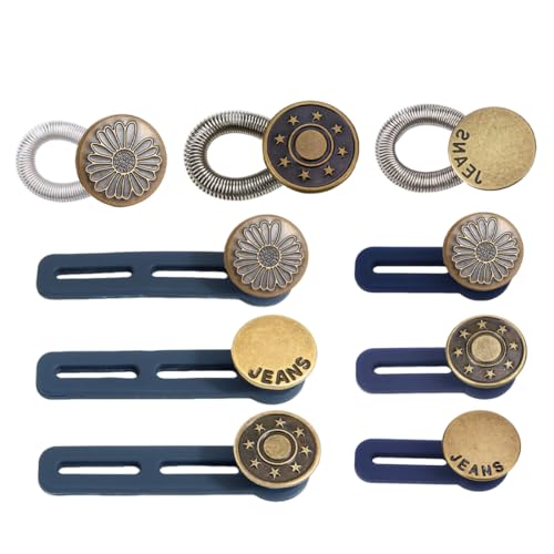 AVUELOI Broches extensión cintura jean,9 unidades,ajustable,pantalón,hombre mujer,embarazo,extensión pantalón,accesorios ropa,jean ajustable