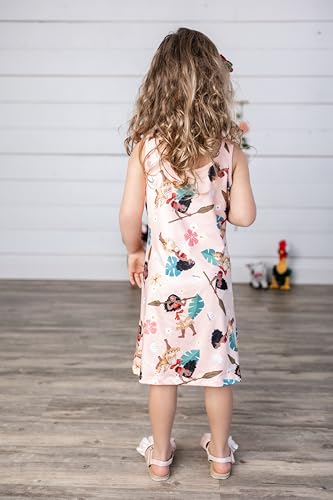 Image of Disney Stitch Princess Frozen Elsa Minnie Mouse Girls Tank Dress Sleeveless A-Line Sundress Summer Beach Clothes 2-9 Years