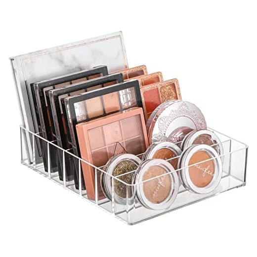 TWUTGAYW - Organizador de maquillaje para tocador, soporte de paleta de sombra de ojos de acrílico