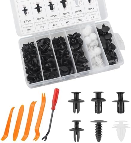 100PCS Car Retainer Clips With Remover Tool, Push Type Compatible With Audi BMW Cadillac Chevrolet, Fender Accessories Replacement OEM#90467-06017,91560-SA6-003