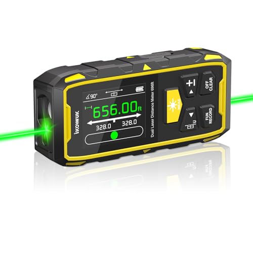 IKOVWUK Dual Laser Measuring Tool, 656FT/200M Green Bilateral Las...