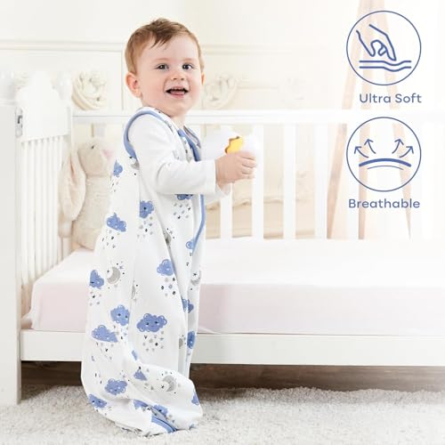Image of Yoofoss Baby Sleep Sack 24-36 Months Wearable Blanket for Babies 100% Organic Cotton 2-Way Zipper TOG 0.5 Toddler Sleeping Sack 3 Pack, Sleep Sacks