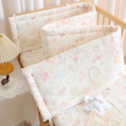 JORCEDI Soft Breathable Padded Bed Rail Cushion Set Decorative Headboard Padding for Infant Cot and Toddler Bed Stylish Bedroom Decor Cushion for Kids (E 100cm)