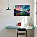 ARTZGX Aurora Borealis Wall Art Northern Lights Canvas Snowy Mountain Picture Nature Landscape Painting for Bedroom Decor Frame(Aurora - A 12.00