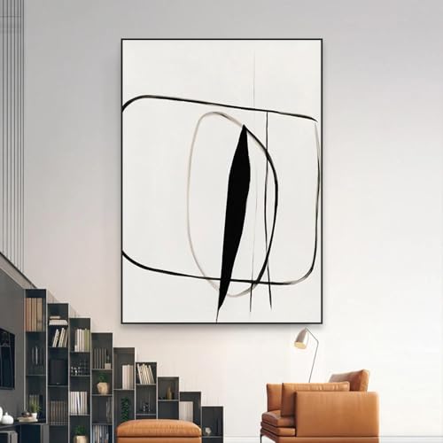 Décoration d'intérieur beige neutre, affiche abstraite géométrique 60x90 - 4