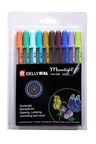 Sakura Gelly Roll Moonlight assorted colour set 10 opaque shades