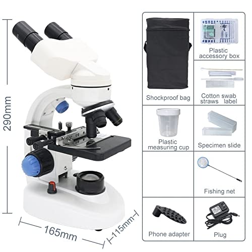Microscope 2000X Binocular Microscope LED Lighted Biological Microscope