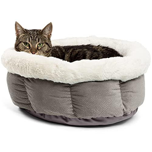 Best Friends by Sheri Cuddle Cup Cozy Microfiber Cat and Dog Bed, High Walls for Improved Sleep, Standard and Jumbo Size, Machine Washable