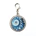 Blue Ocean Fractal Zipper Pull, Perfect for Necklaces, Bracelets , keychain and earrings Charm planner charm Blue Ocean Fractal handmade Jewelry-a0239