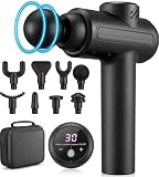 ZUMZEE Pistola de Masaje Muscular, Masajeador Muscular Profundo con 30 Velocidades, 8 Cabezales y Pantalla LED Táctil, Masajeador Cervical, Espalda, Piernas - Regalo para Hombre, Mujer, Papá y Mamá