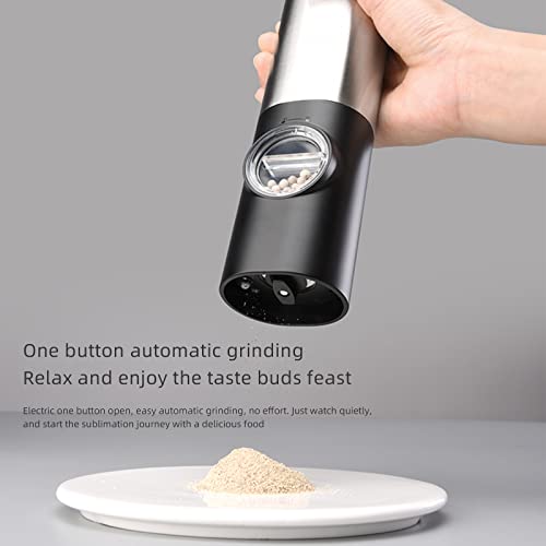 kemengsuer Conjunto de moedor elétrico de sal e pimenta, recarregável por USB, moedor de sal e pimen