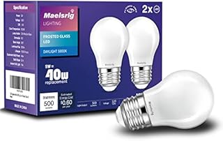 LED Appliance Bulb, 40W Equivalent, Range Hood Light Bulbs, Daylight White 5000K, 5W 500 Lumens, Non-Dimmable, E26 Base, Refrigerator Light Bulb, A15 Frosted, Pack of 2, Freezer Fridge Light Bulb