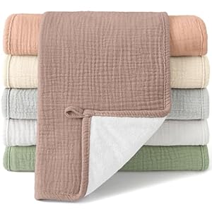 Bearmoss Moltontücher Baby 100% Baumwolle Weiche Spucktücher Baby,Saugstark Mulltücher 6er Pack 50x25 cm für Jungen Mädchen (Neutrale)