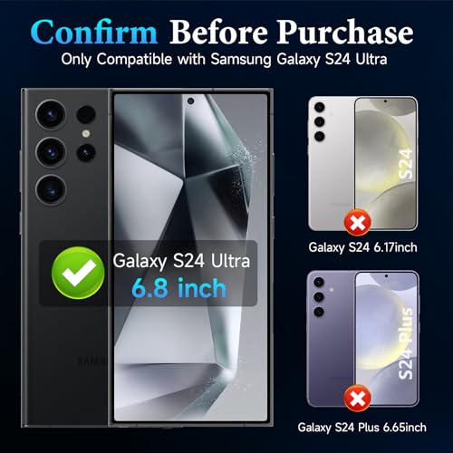 Image of LYWHL 2 Pack for Samsung Galaxy S24 Ultra Privacy Screen Protctor, Anti-Spy Full Coverage Flexible Film, Support Fingerprint Unlocking Easy Installation