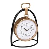 Matière : Métal Paris Prix Atmosphera Créateur d\'intérieur - Horloge à Poser Design Lona 27cm Noir & Or