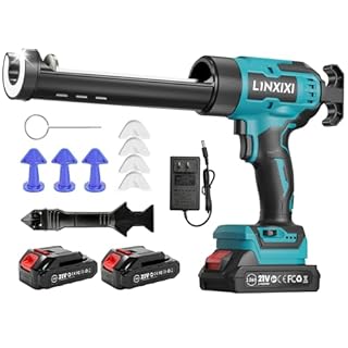 Cordless Caulking Gun Compatible with Makita 18V, Electric Silicone Sealant Gun Applicator with 2pcs Battery for 300ml Cartridges, Adjustable Speed, No-Drip Design for Sealing & Installation