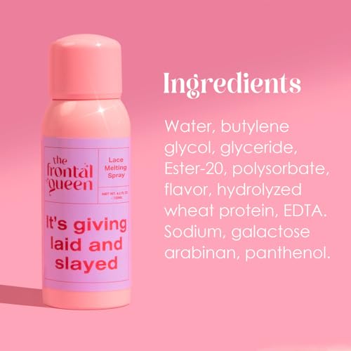 the frontal queen lace melting spray ashy lace melting spray for lace wigs lace bond spray extra hold lace melting spray adhesive wig no residue long lasting safe formula - 42 oz