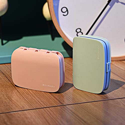 HRX Package Travel Pill Box Moisture Proof, Portable Purse Pill Case Holder Medicine Container with 6 Detachable Compartments