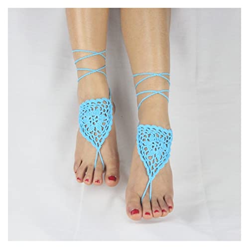 Tobilleras de algodón mano crochet con acabados de alta costura para eventos de verano