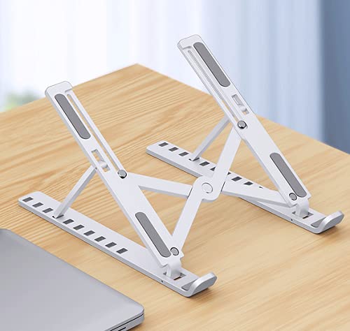 Laptop-Stand-for-Desk-Laptop-StandRiserHolder-FoldableAdjustable-ABS-Material-Laptop-Stand-for-Tablet-ComputerErgonomic-Laptop-Stand-StableSolid-for-MacDellLenovo10-17-Laptop-White