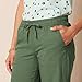 Amazon Essentials Women's Pull On Linen Blend Drawstring Relaxed Fit Wide Leg Pant, Military Green, 1X