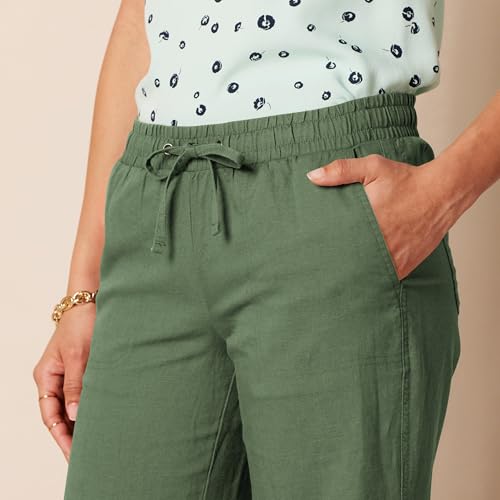 Image of Amazon Essentials Women's Linen Blend Drawstring Relaxed Fit Wide Leg Pants (Available in Plus Size)