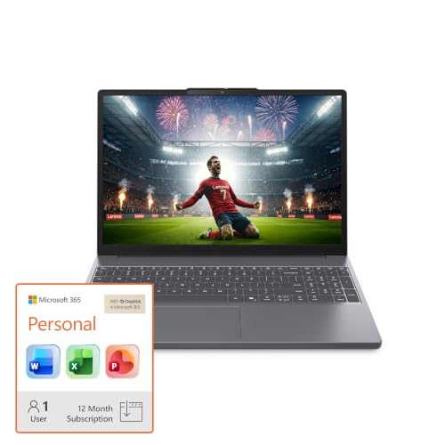 Image of Lenovo IdeaPad Slim 3i Intel Core Ultra 7 355 15.3 inch WUXGA Touchscreen 16GB RAM 1TB SSD Luna Grey + Microsoft 365 Personal 12-Month Subscription Bundle