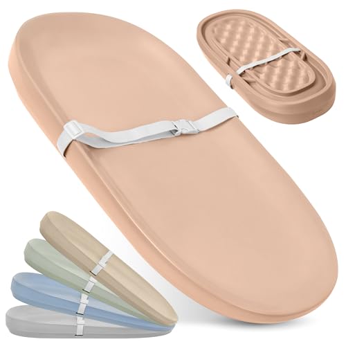 Image of Jool Baby Waterproof Baby Changing Pad - Easy to Clean, Lightweight & Portable - Large Foam Cushion for Comfort (Peach)